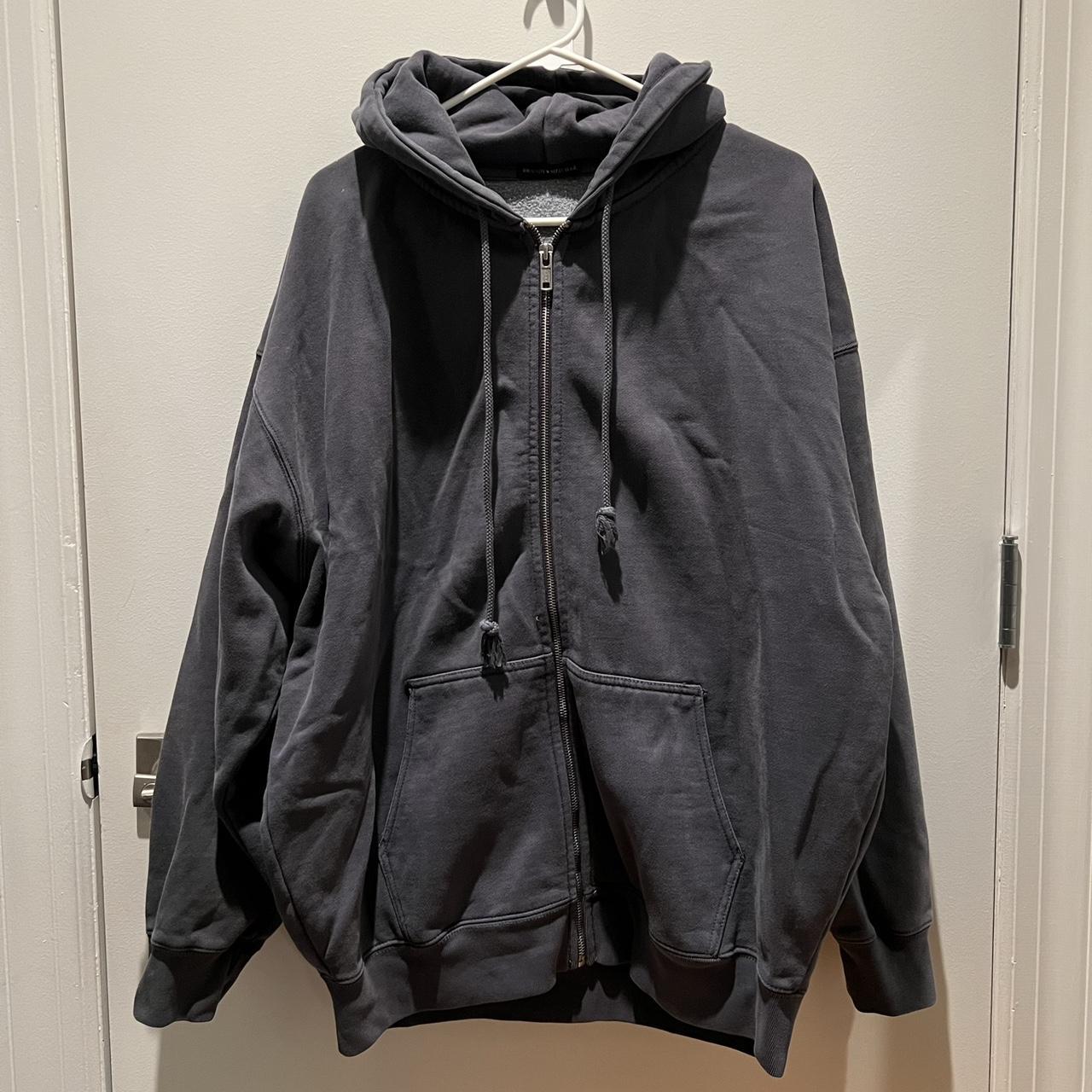 brandy melville zip hoodie sweatshirt in... - Depop