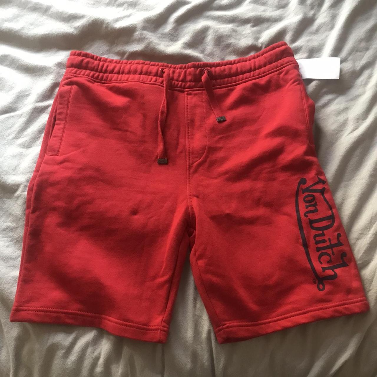 Von Dutch Men's Red and Black Shorts | Depop