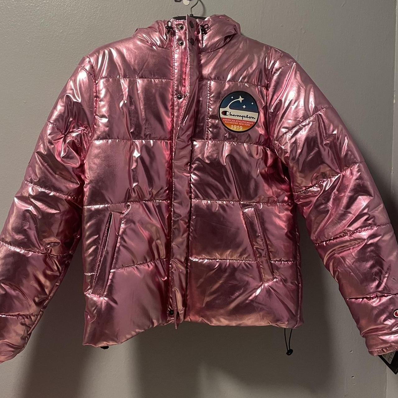 Champion metallic 2024 pink puffer jacket