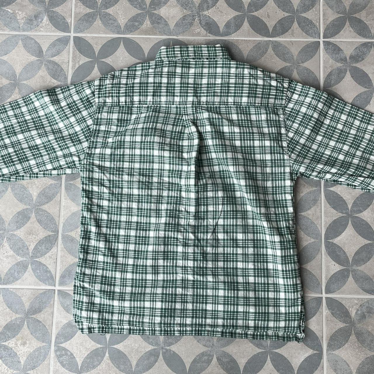 Vintage White and Green checkered shirt SIZE MEDIUM... Depop