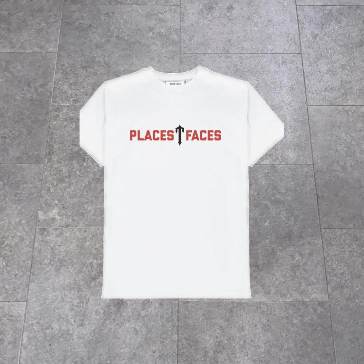 Trapstar x places + faces white and red tee Size... Depop
