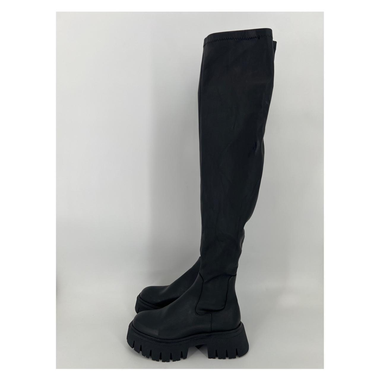 Thigh high leather boots on sale zara