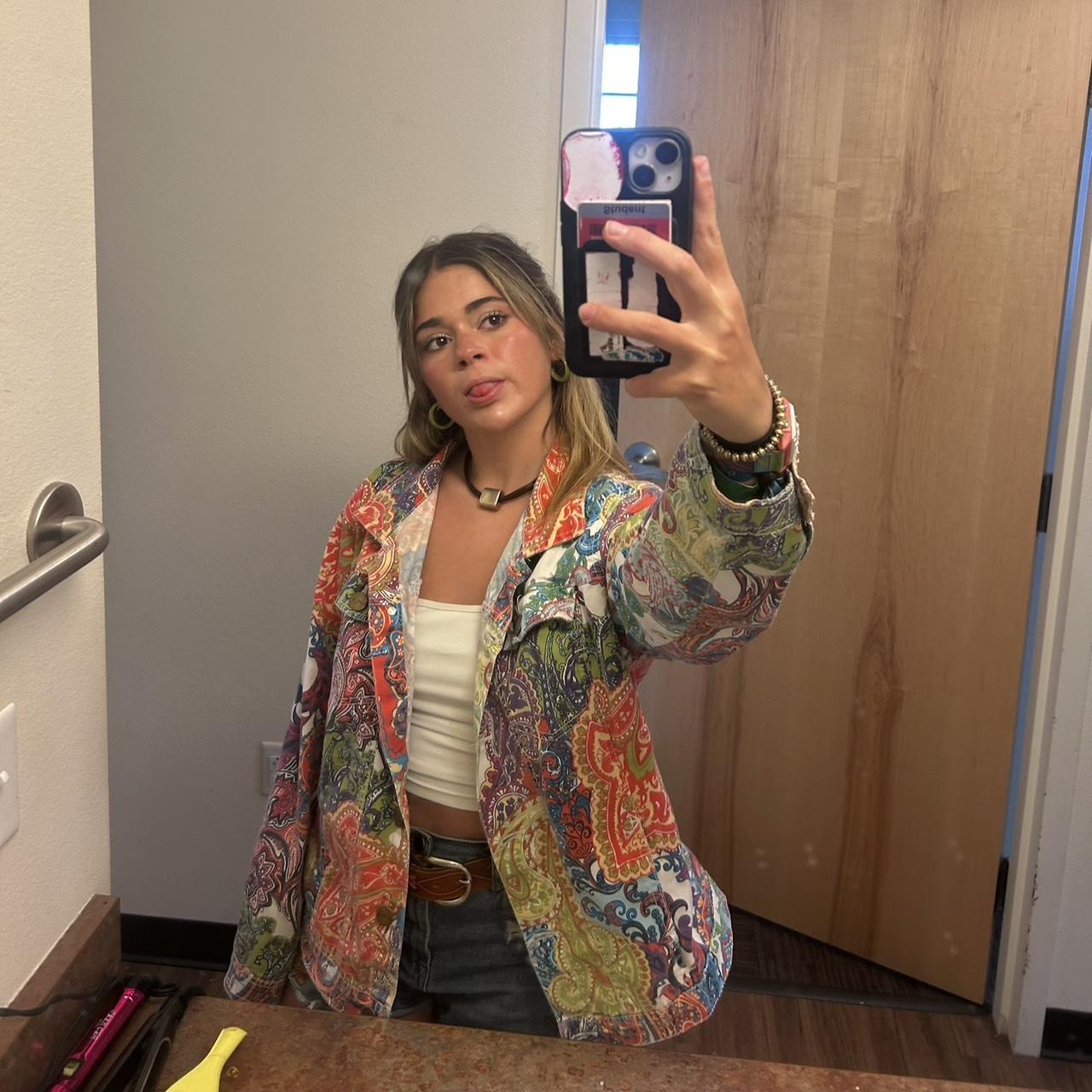 Women's Jacket - Multi - 14 – Colorful patchwork … - image 2