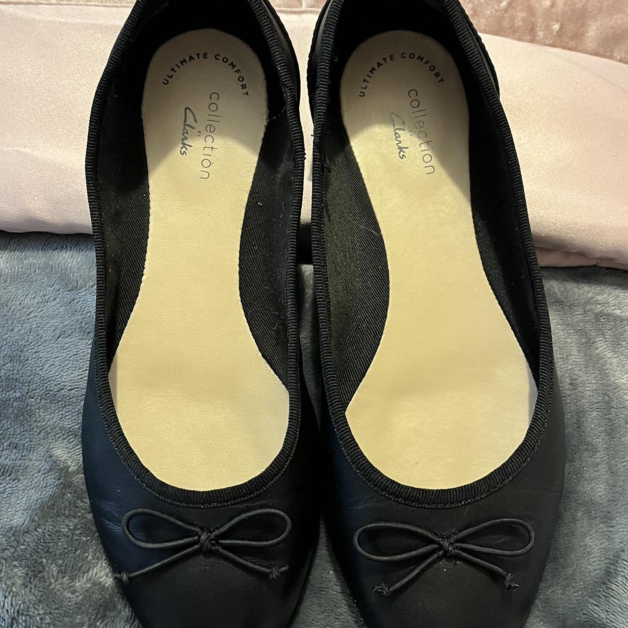 Clarks Leather Ballerina Shoes Size 4 Wide Fit... - Depop