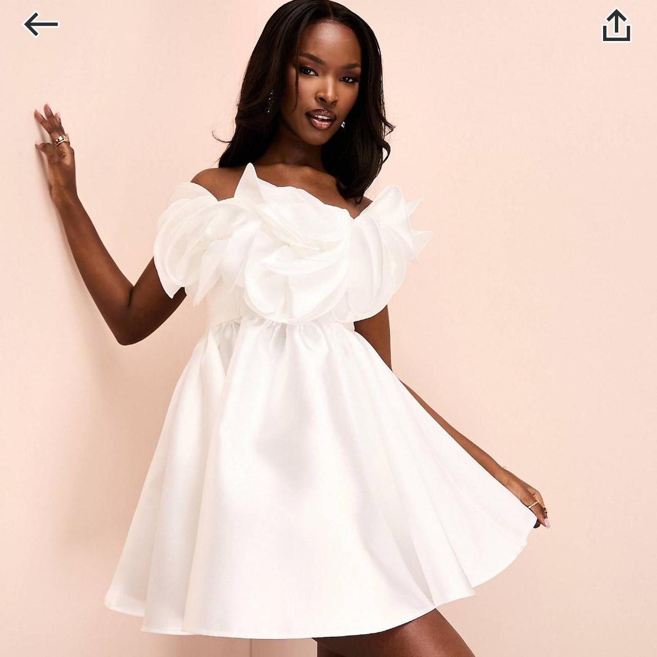 ASOS luxe white mini dress for sale worn once Depop