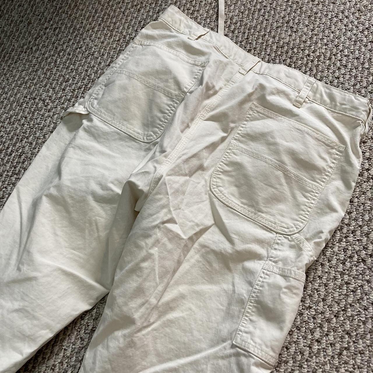 UNIQLO Men's White and Cream Trousers | Depop