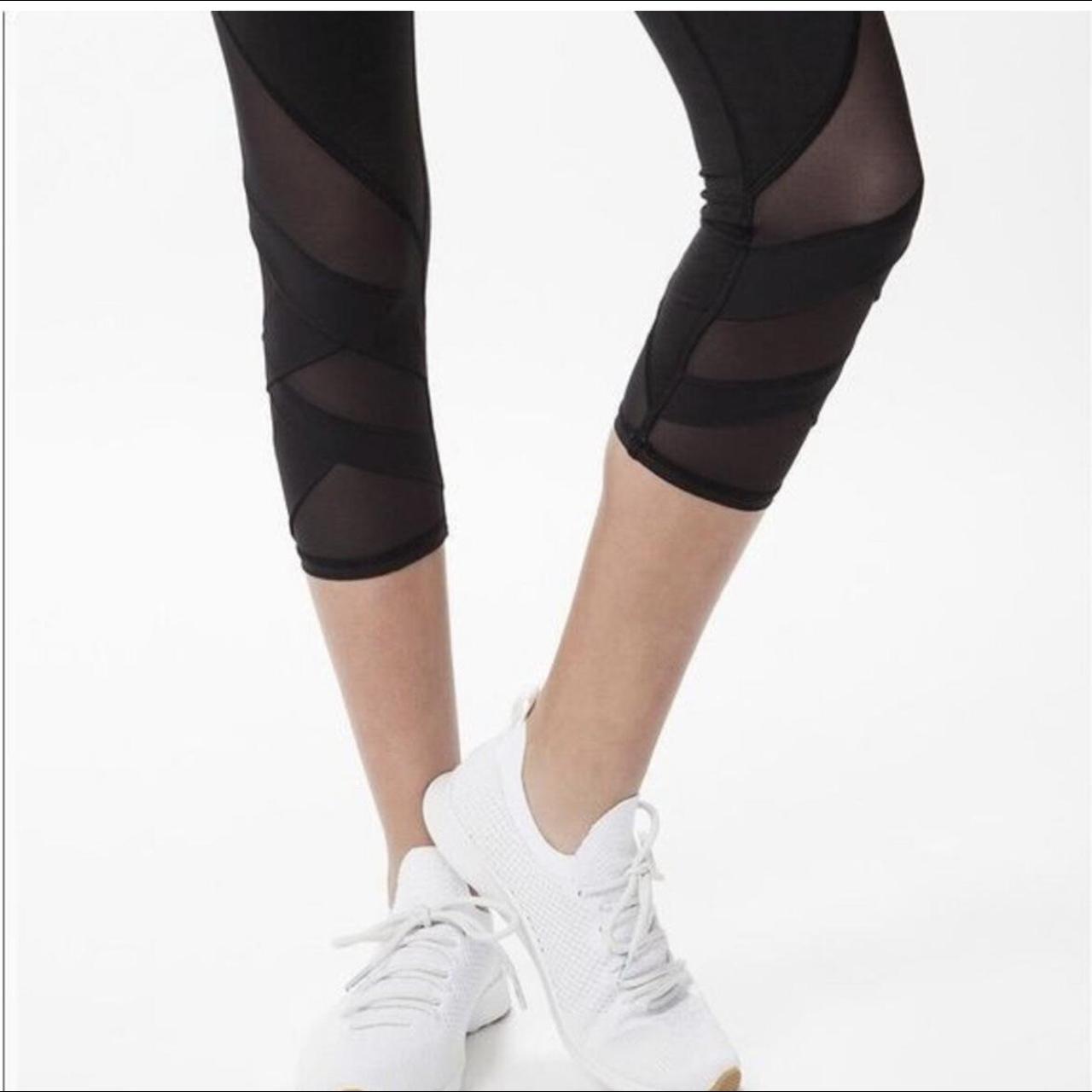 Ivivva Lululemon Girls Leggings Black Quilted Side Panel Ankle Zipper Size  14 