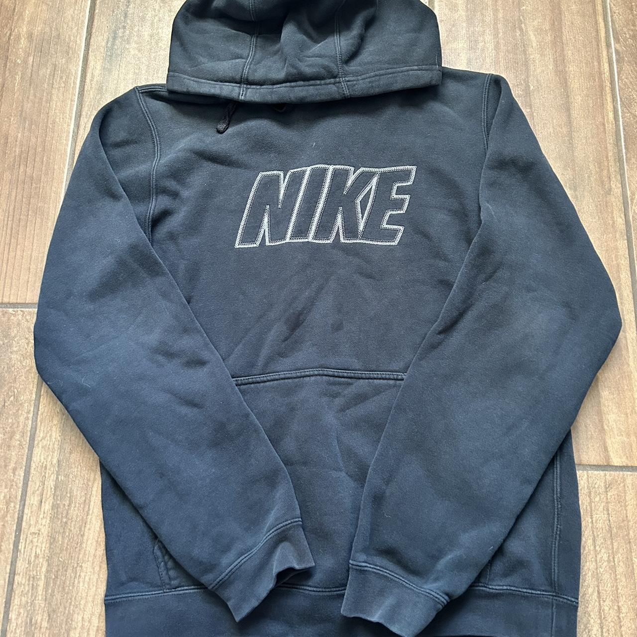 cute NIKE black hoodie!! super comfy, has two small... - Depop