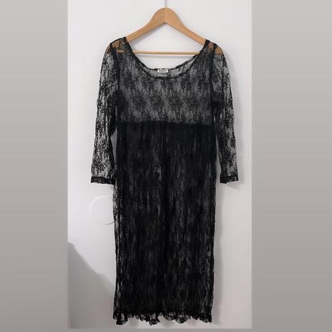 Black lace see-through dress Lace is very well... - Depop