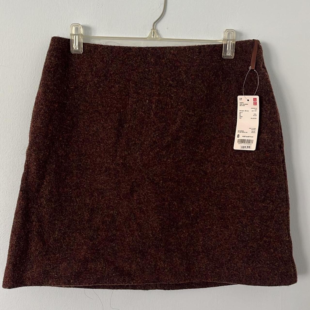 Uniqlo Wool blended mini skirt New with... - Depop