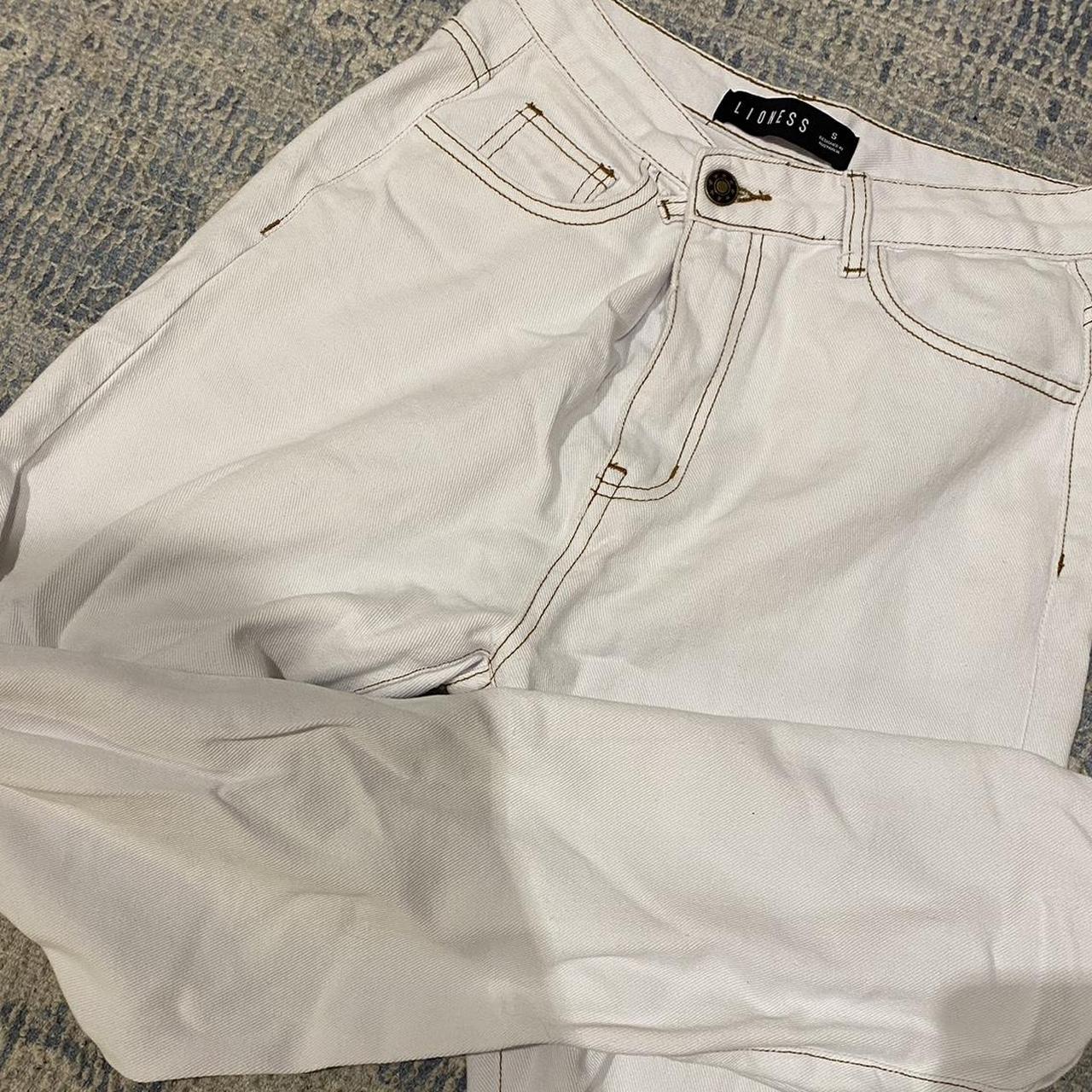 lioness white jeans worn a handful of times... - Depop