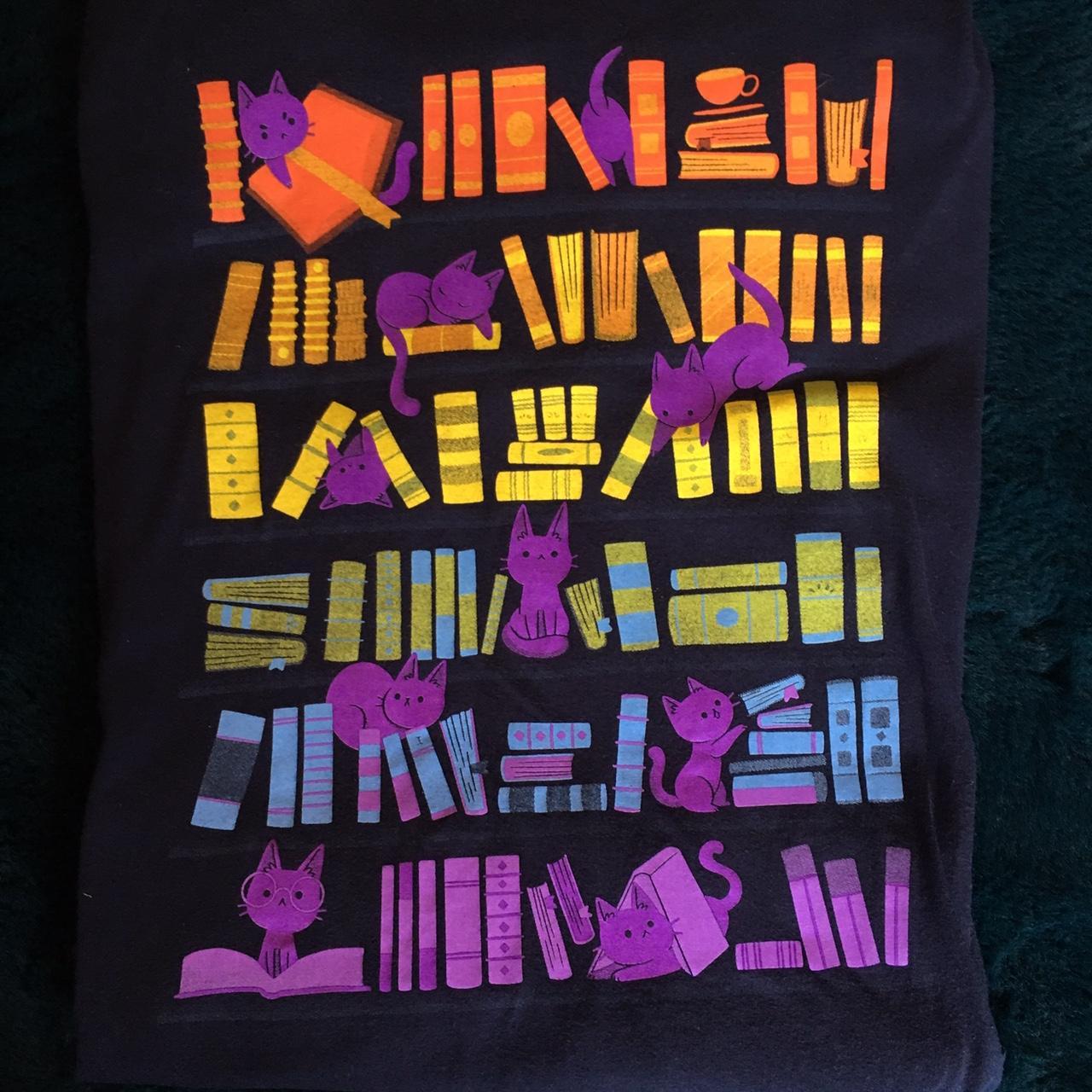Kitten cat rainbow library themed Qwertee (Gildan)