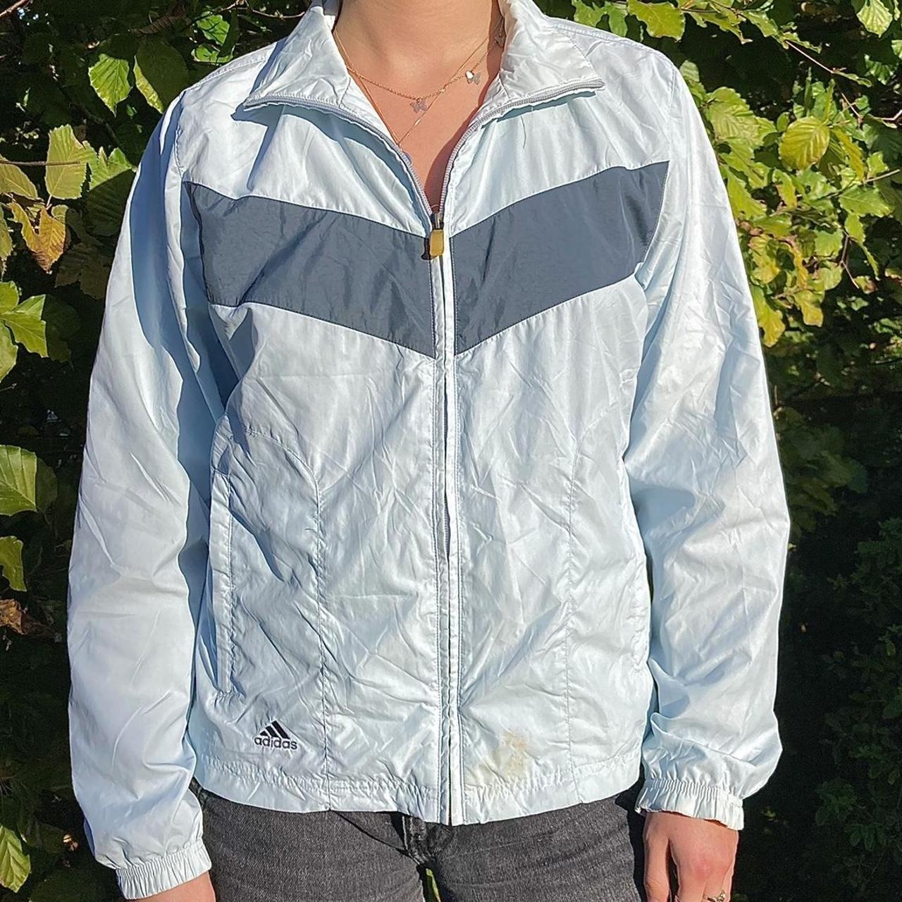 Vintage Adidas Shell Jacket, Full zip blue