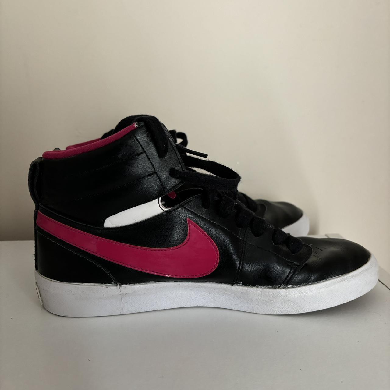 Nike Hally Hoop Retro Hi Top Trainers Black And Pink... - Depop