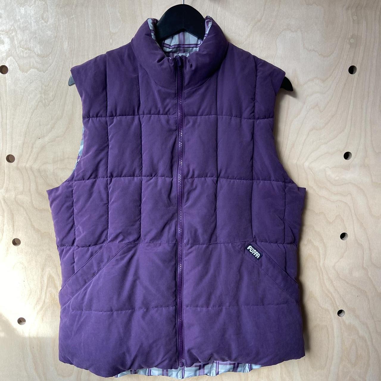 Vintage Puffa purple and purple and grey checked... - Depop