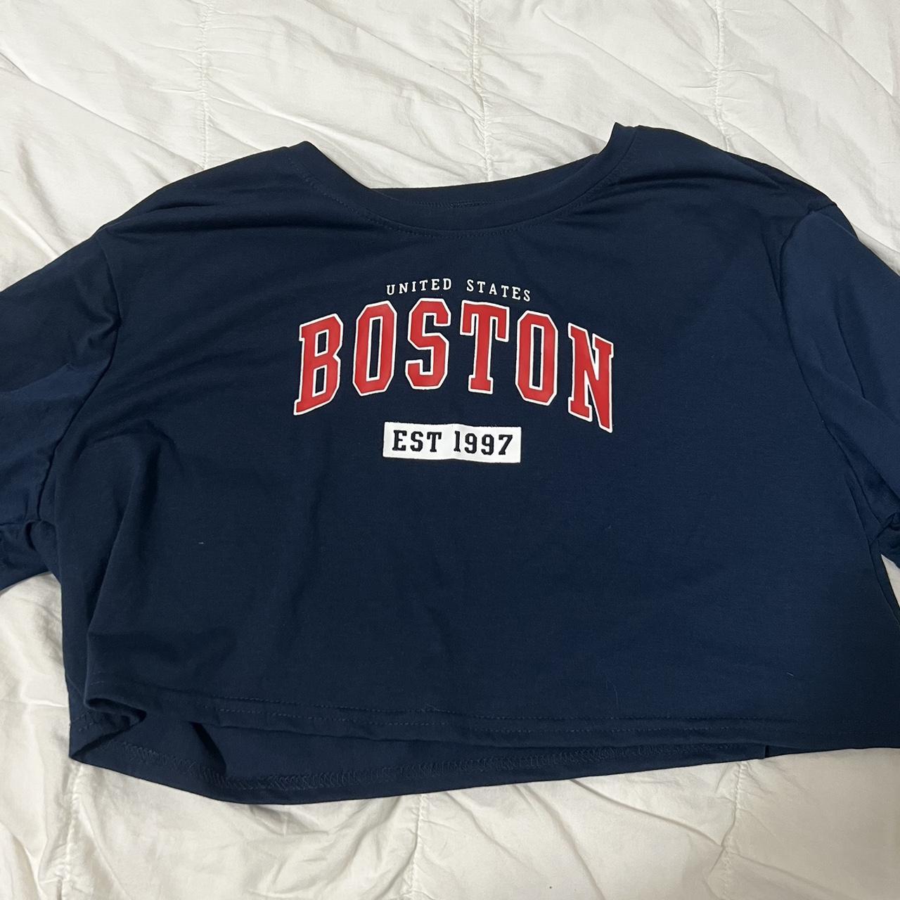 Cropped “Boston” sweatshirt in a size small. Super