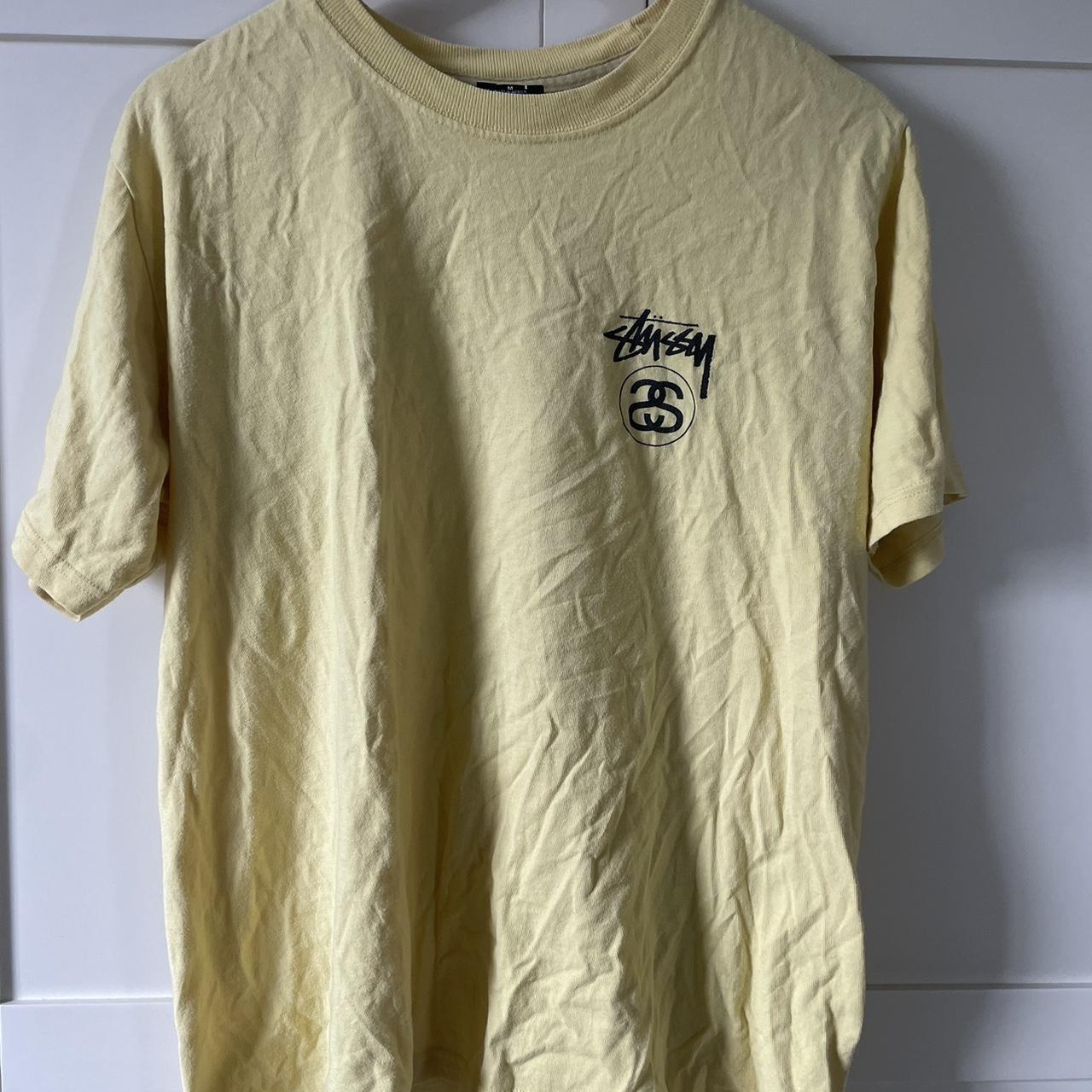 yellow Stussy t-shirt in size M. In excellent... - Depop