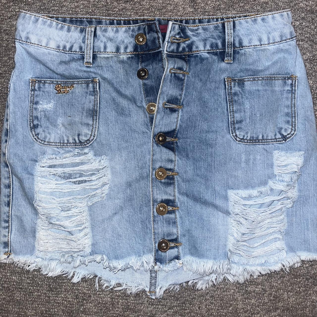 Y K Mini Denim Skirt Brand New Never Worn Size Depop