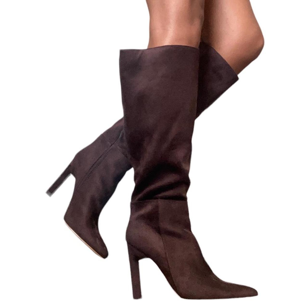 Dark Brown Suede Knee High Boots BRAND NEW / never... Depop