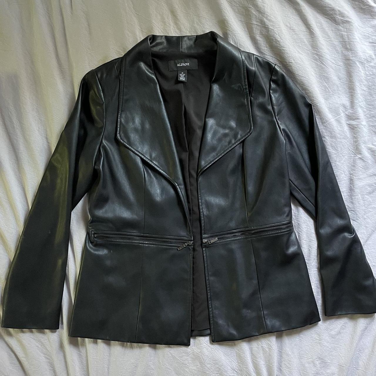 alfani black leather jacket