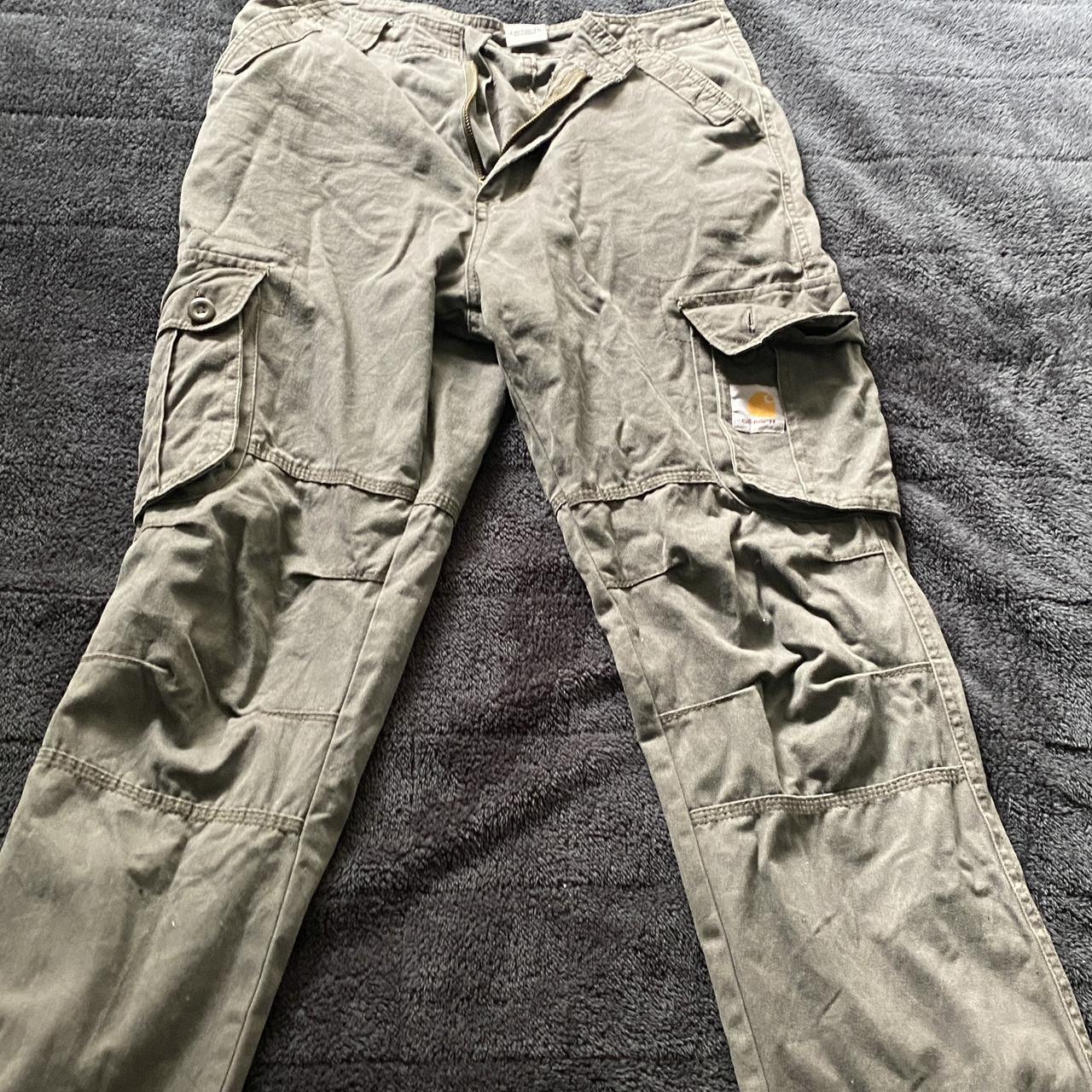carhartt olive green cargos im 6’0 and they fit a... - Depop