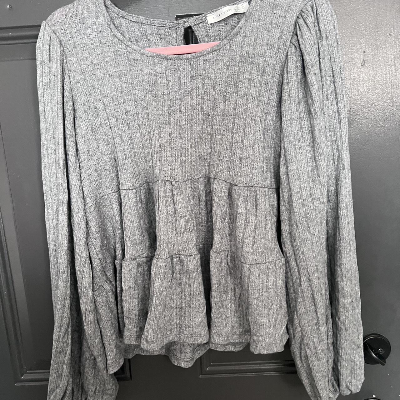 Altar’d State Grey Blouse Size L And True To Size, - Depop