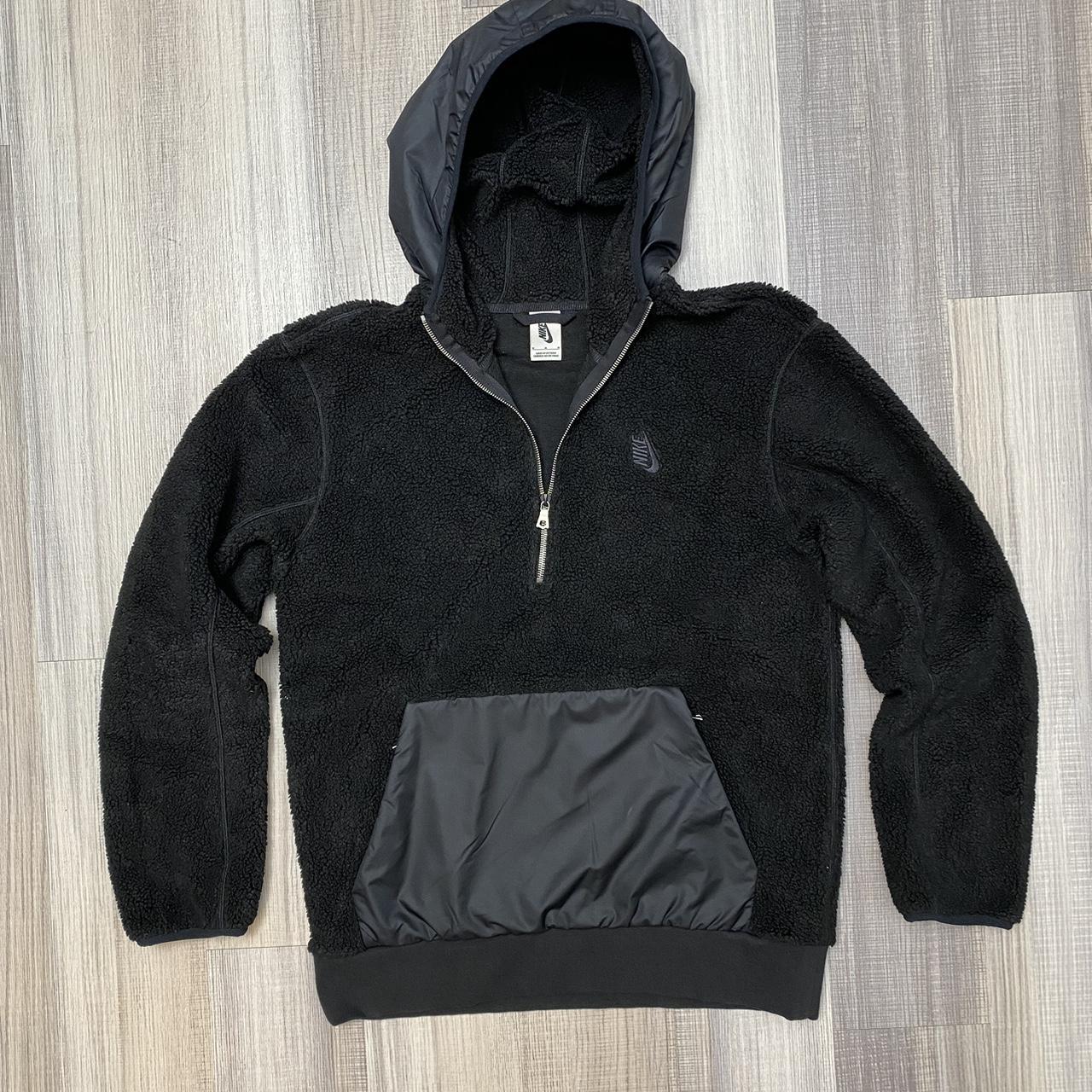 Nikelab Sherpa Tech Hoodie Black Size Medium. Depop