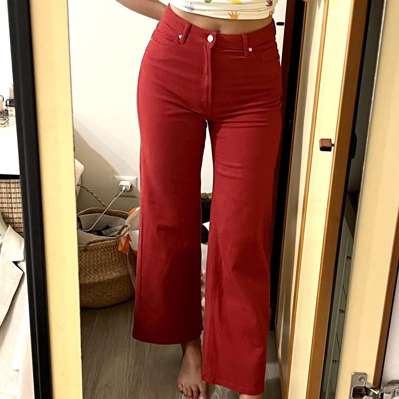Red Wide Leg Jeans A Little Short On Me So Depop red-wide-leg-jeans-a-little-short-on-me-so-depop