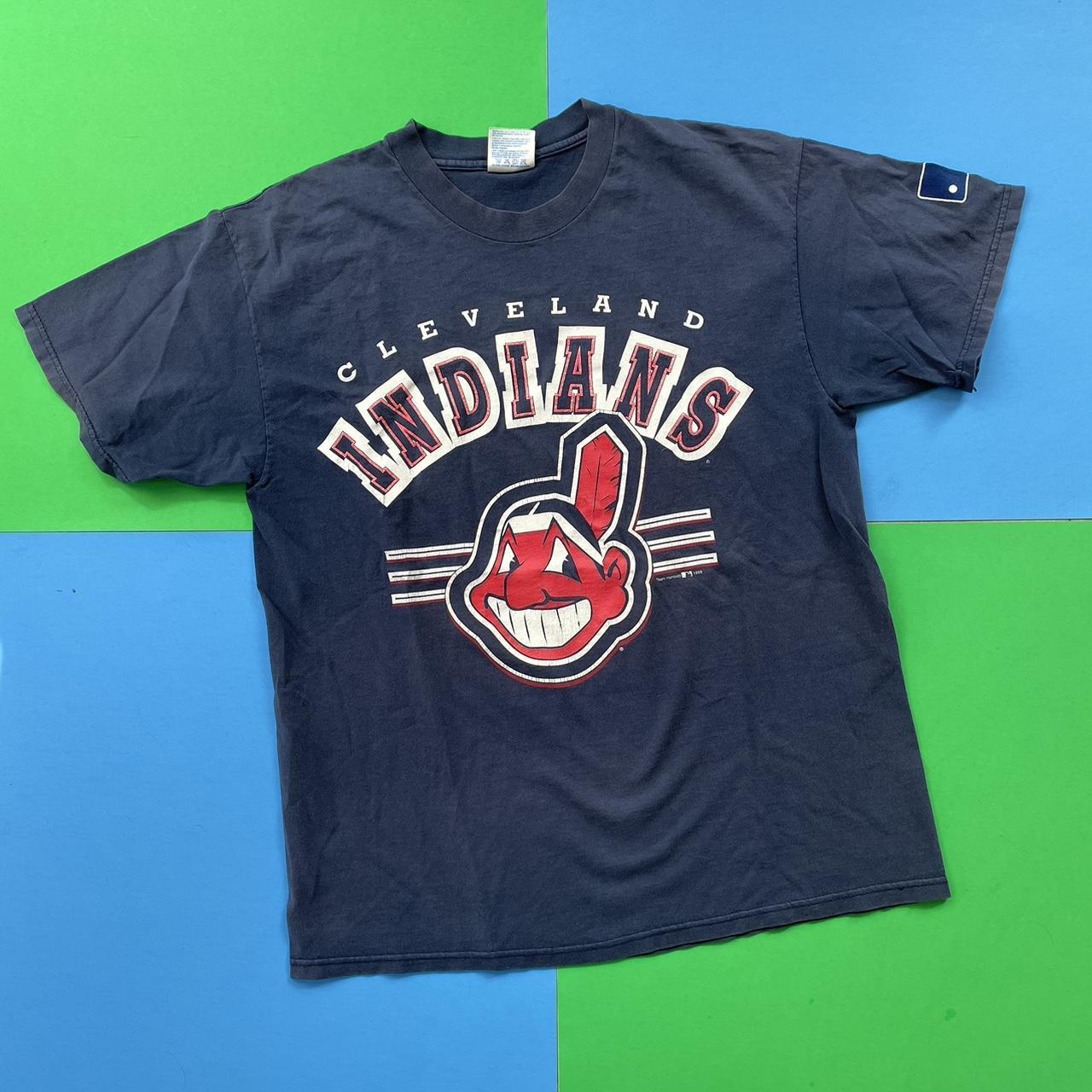 Vintage 1998 Chief Wahoo T Shirt Cleveland Indians - Depop