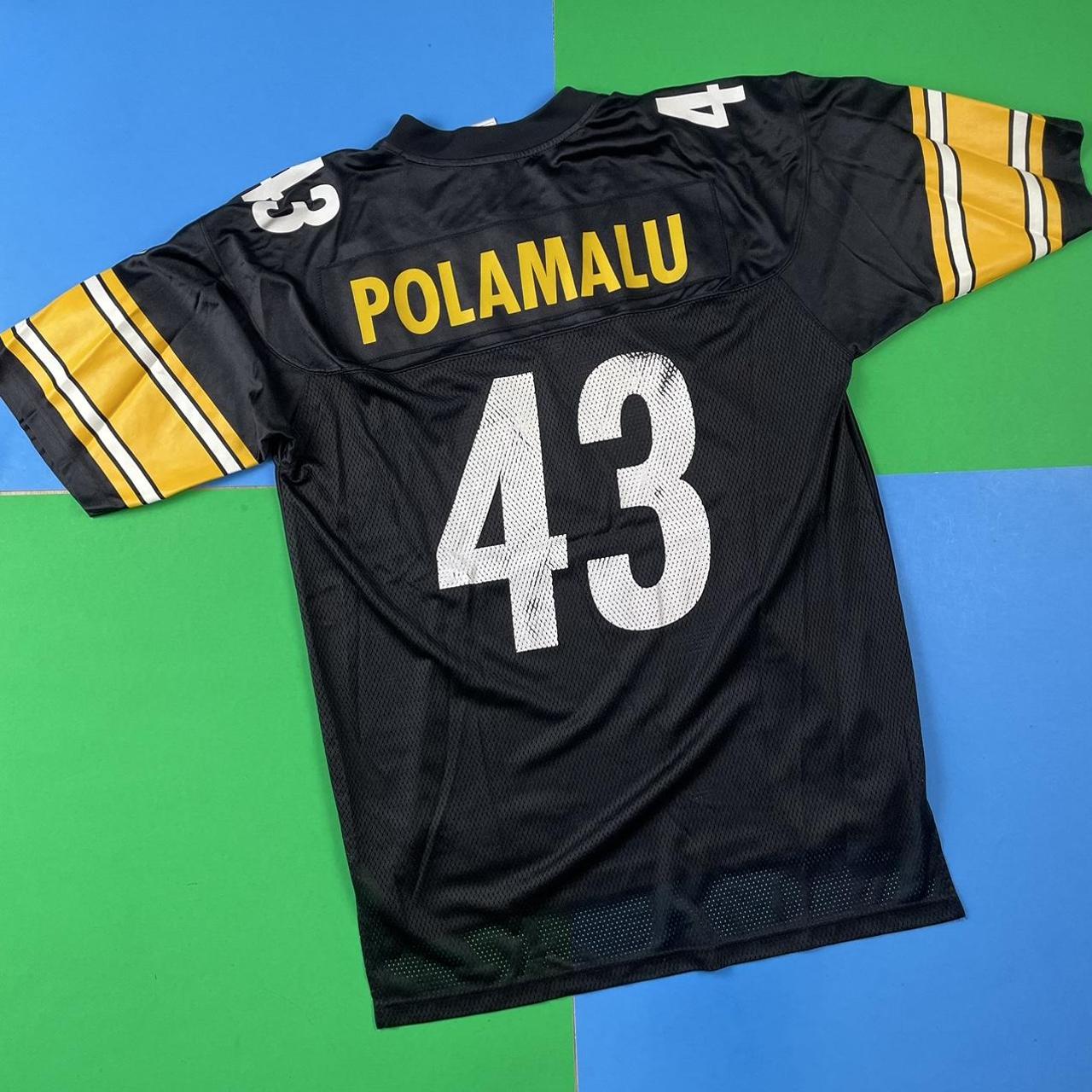 Reebok, Shirts & Tops, Vintage Reebok Pittsburg Steelers Troy Polamalu  Jersey Nfl 43