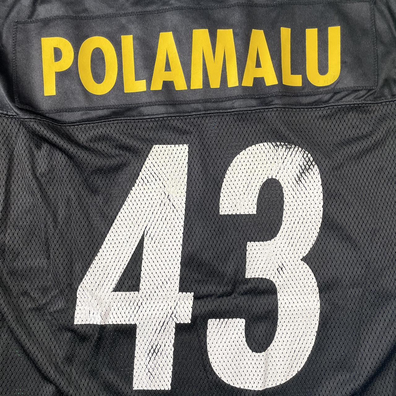 Mens Reebok NFL Troy Polamalu Jersey L Large Black - Depop