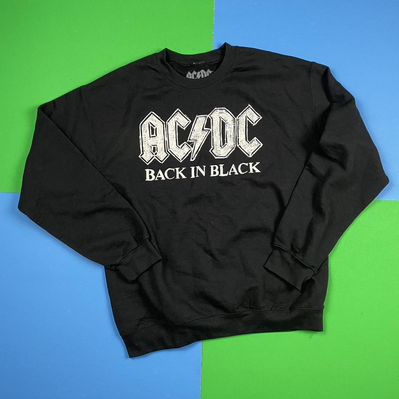 AC DC band sweatshirt Back in Black album graphic