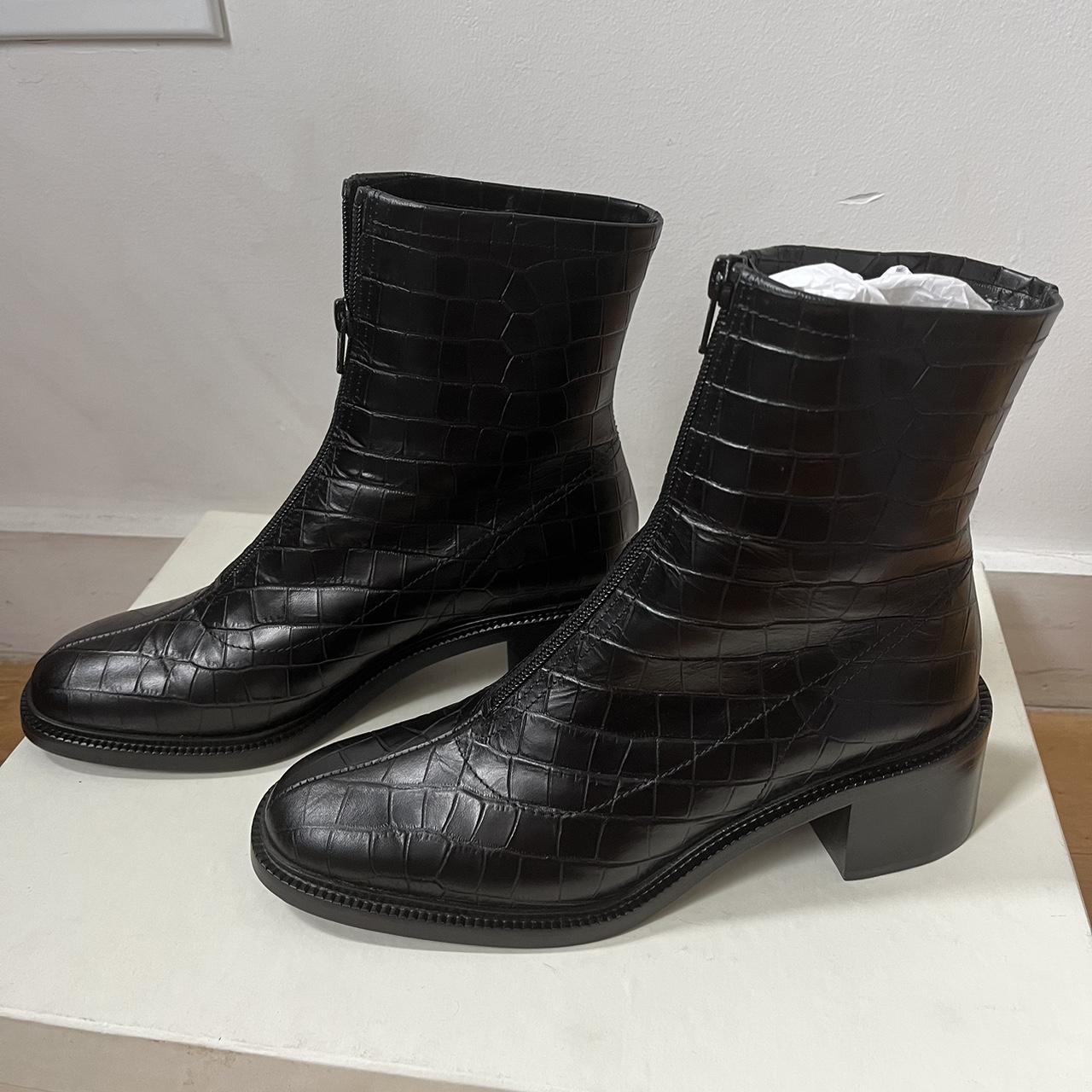 By Far black croc effect bruna boot. fits a true 7 Depop