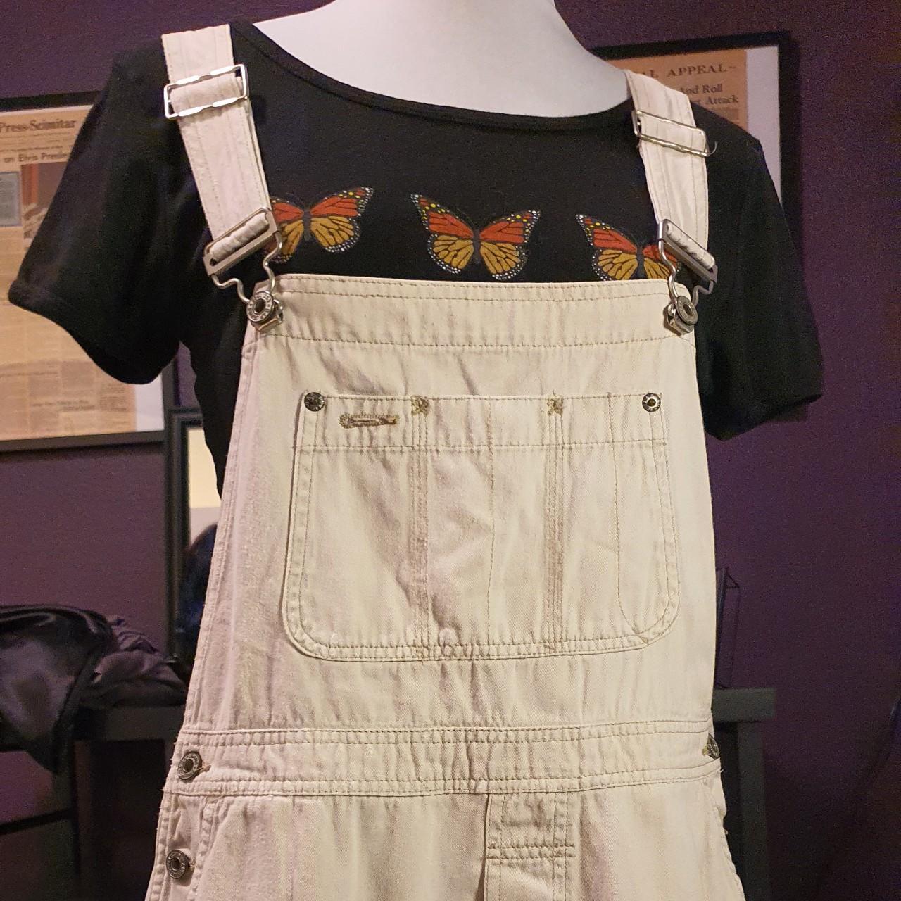 Gap Women's White and Cream Dungareesoveralls Depop