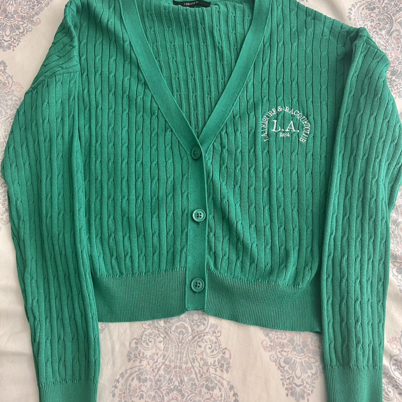 Forever 21 Women's Green Cardigan Depop