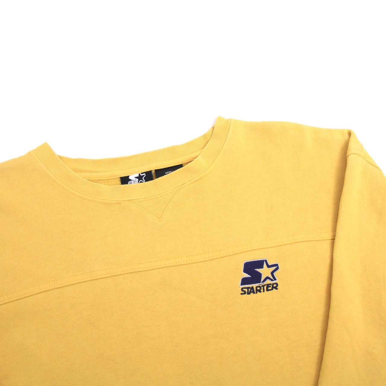 Vintage retro 90s yellow Starter sweatshirt Men's... - Depop