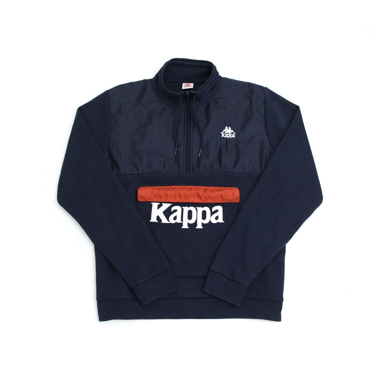 90's 2024 Vintage quarter zip sweatshirt in navy blue