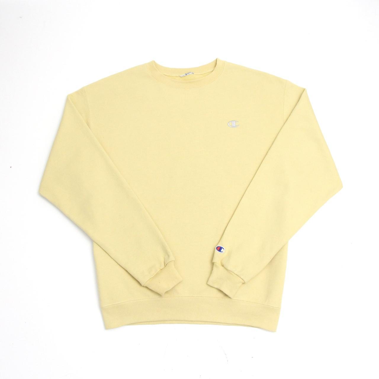 Vintage 90s pastel yellow Champion sweatshirt Men’s... - Depop