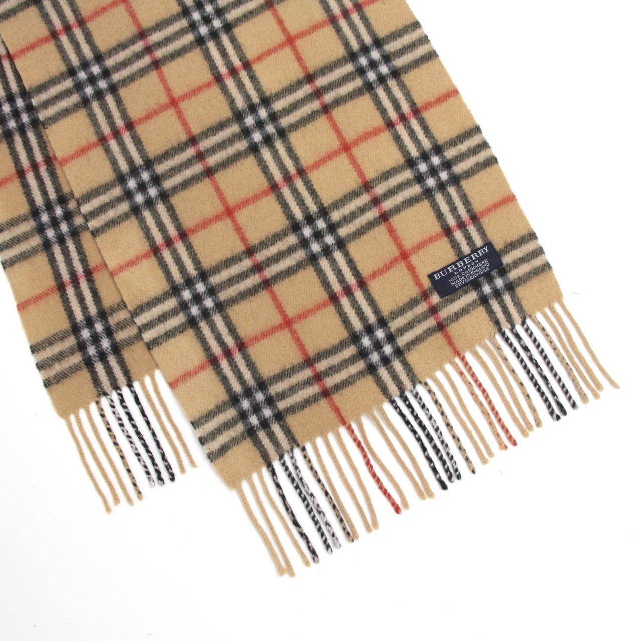 Beige Check Cashmere Burberry Scarf Excellent Depop 6840