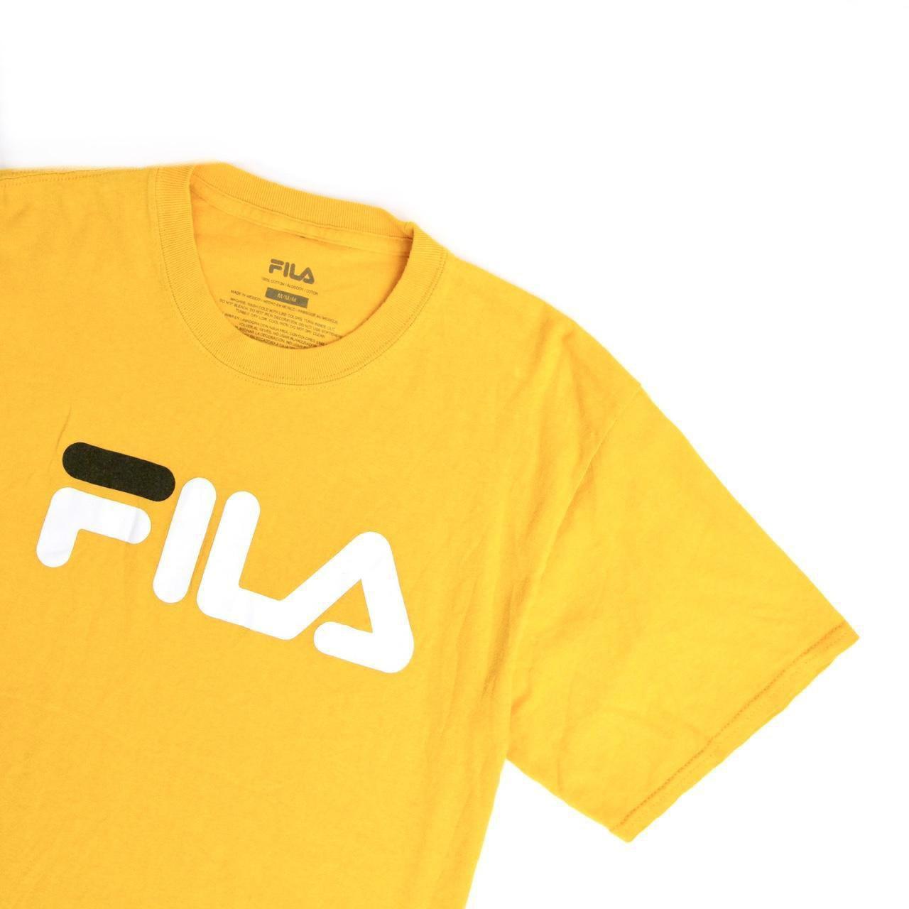 Vintage yellow FILA tshirt Mens S M good. Depop