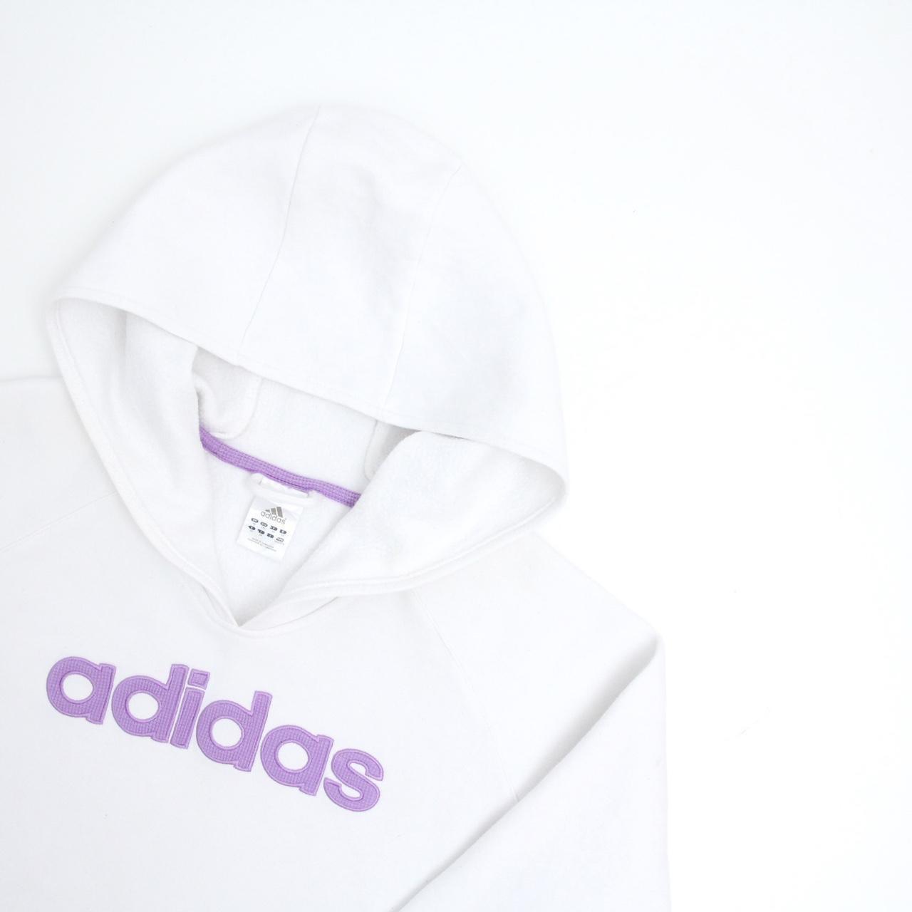 Vintage 90s white pink Adidas hoodie Women s XL . Depop