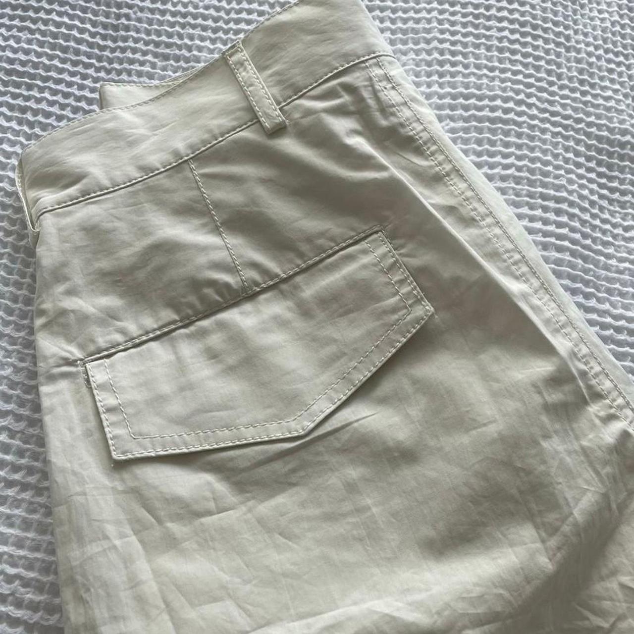 ZARA SRPLS wide leg white/ecru linen trousers Size:... - Depop