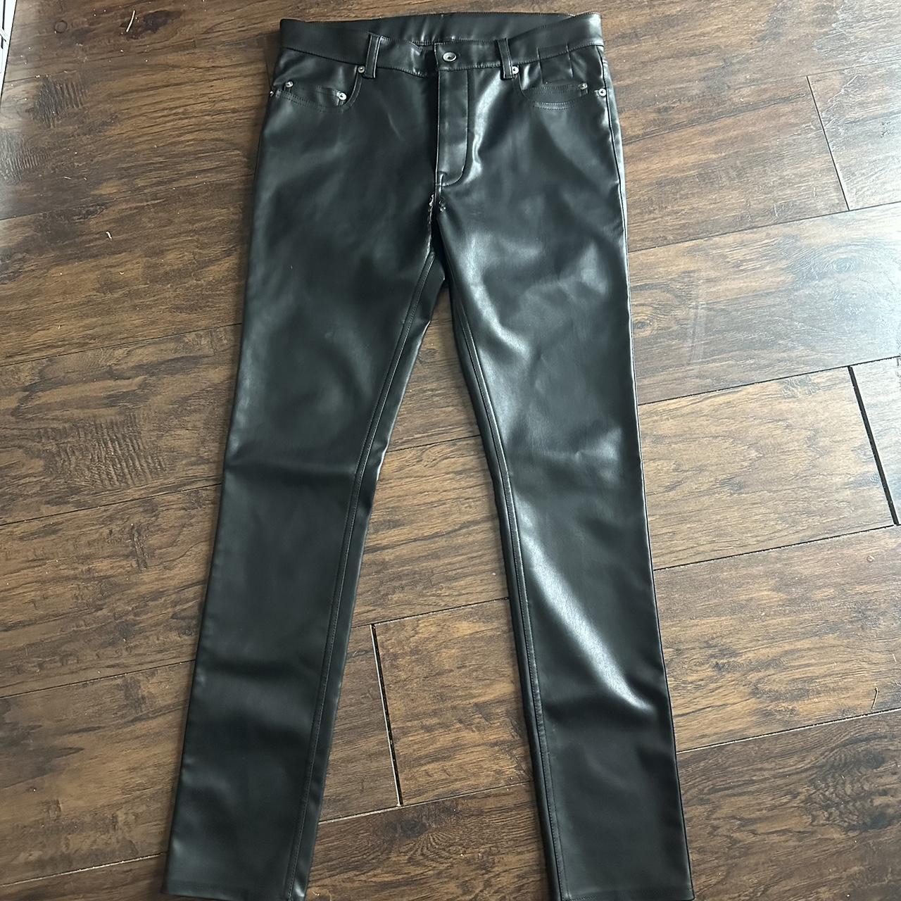 authentic rick owens tyrone bootcut faux leather... - Depop