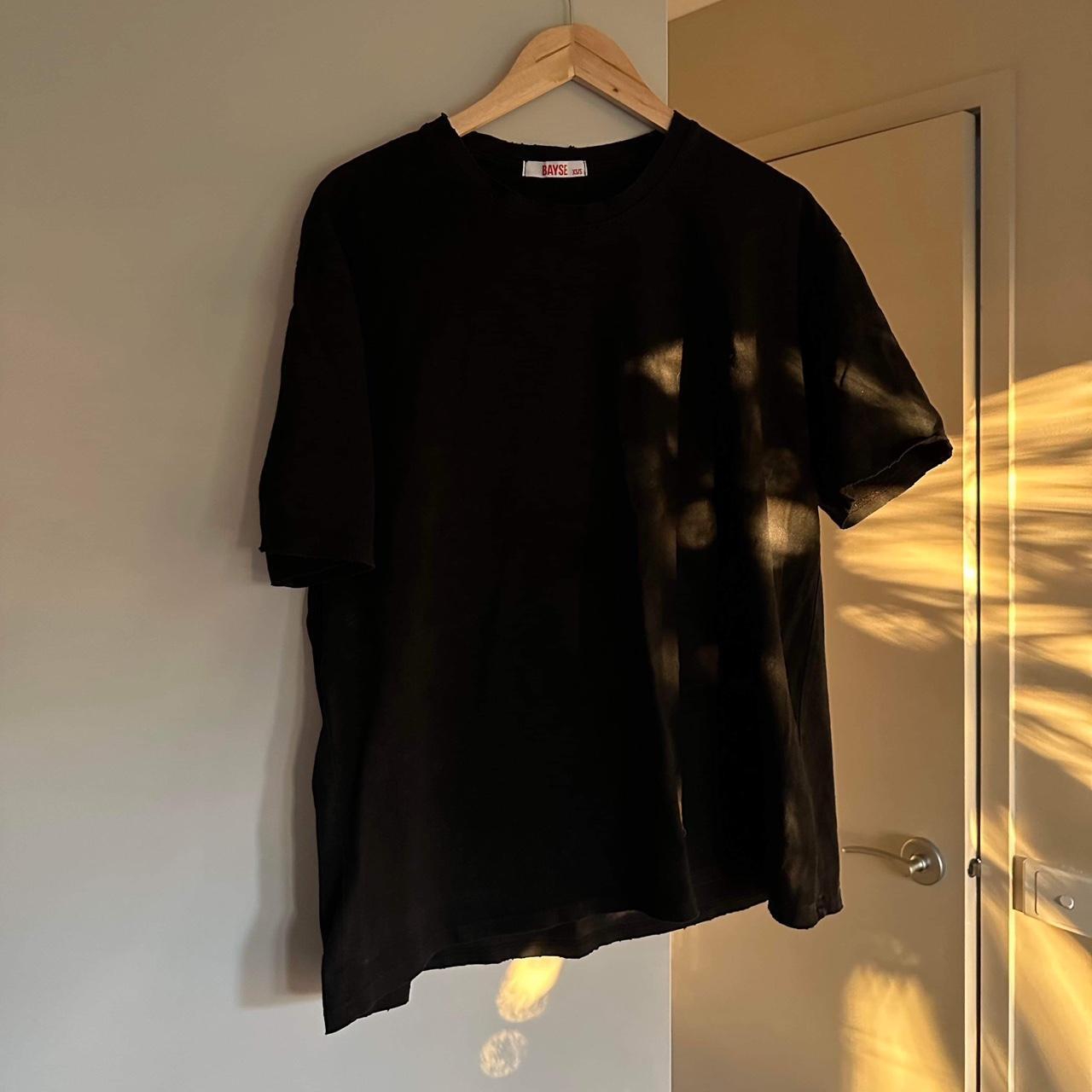 Bayse black t shirt Boxy and oversized Size xs/s - Depop