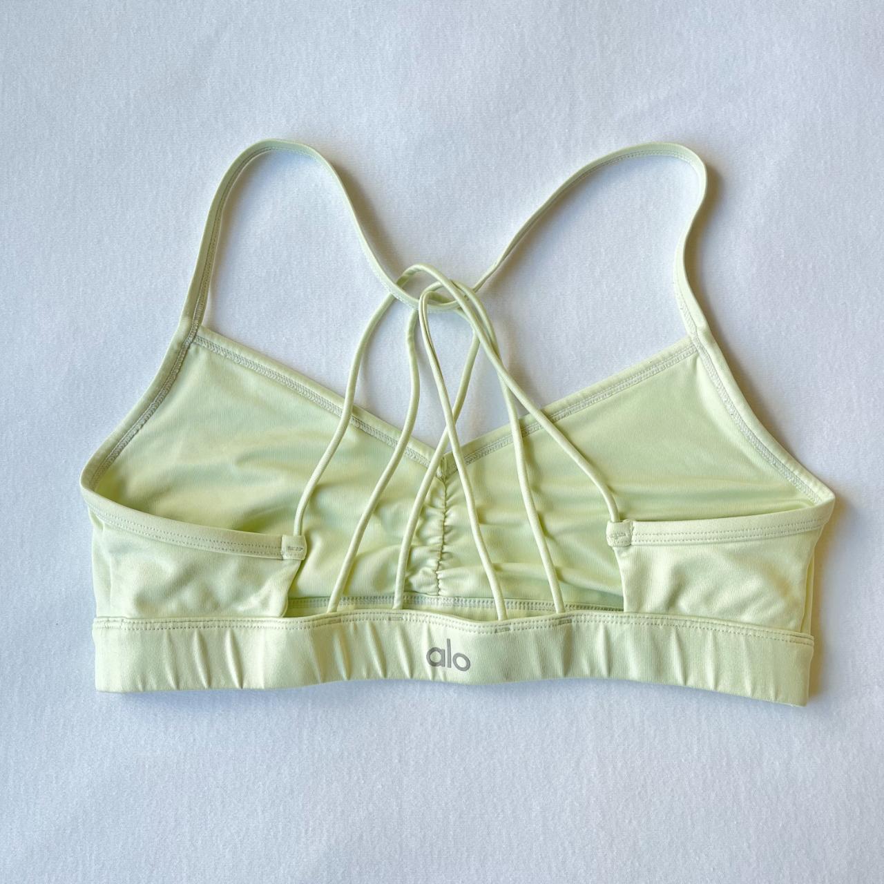Alo Yoga Women's Green Bra Depop