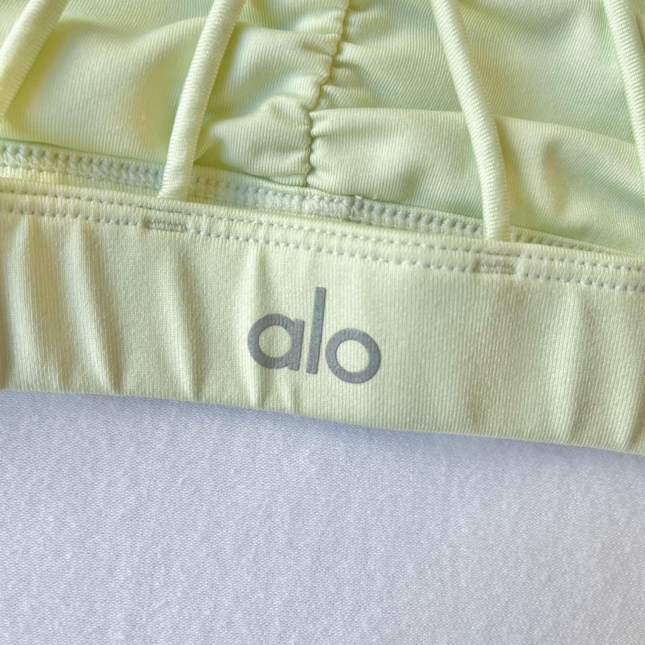 Alo Yoga Women's Green Bra Depop