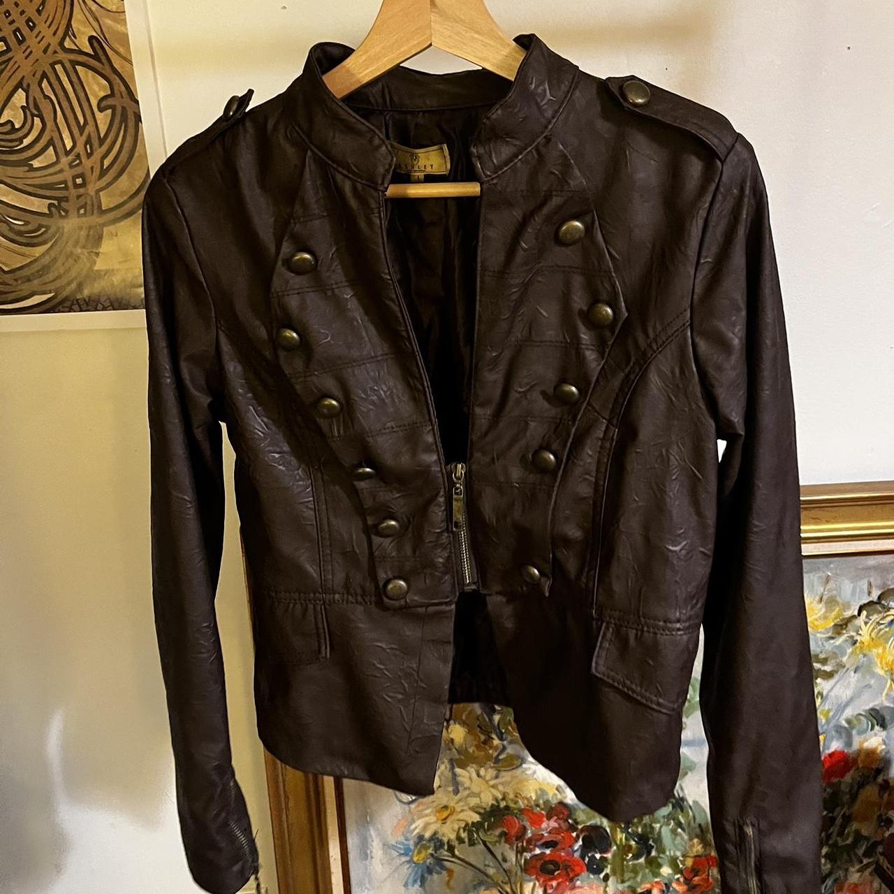 All saints karst on sale military leather jacket