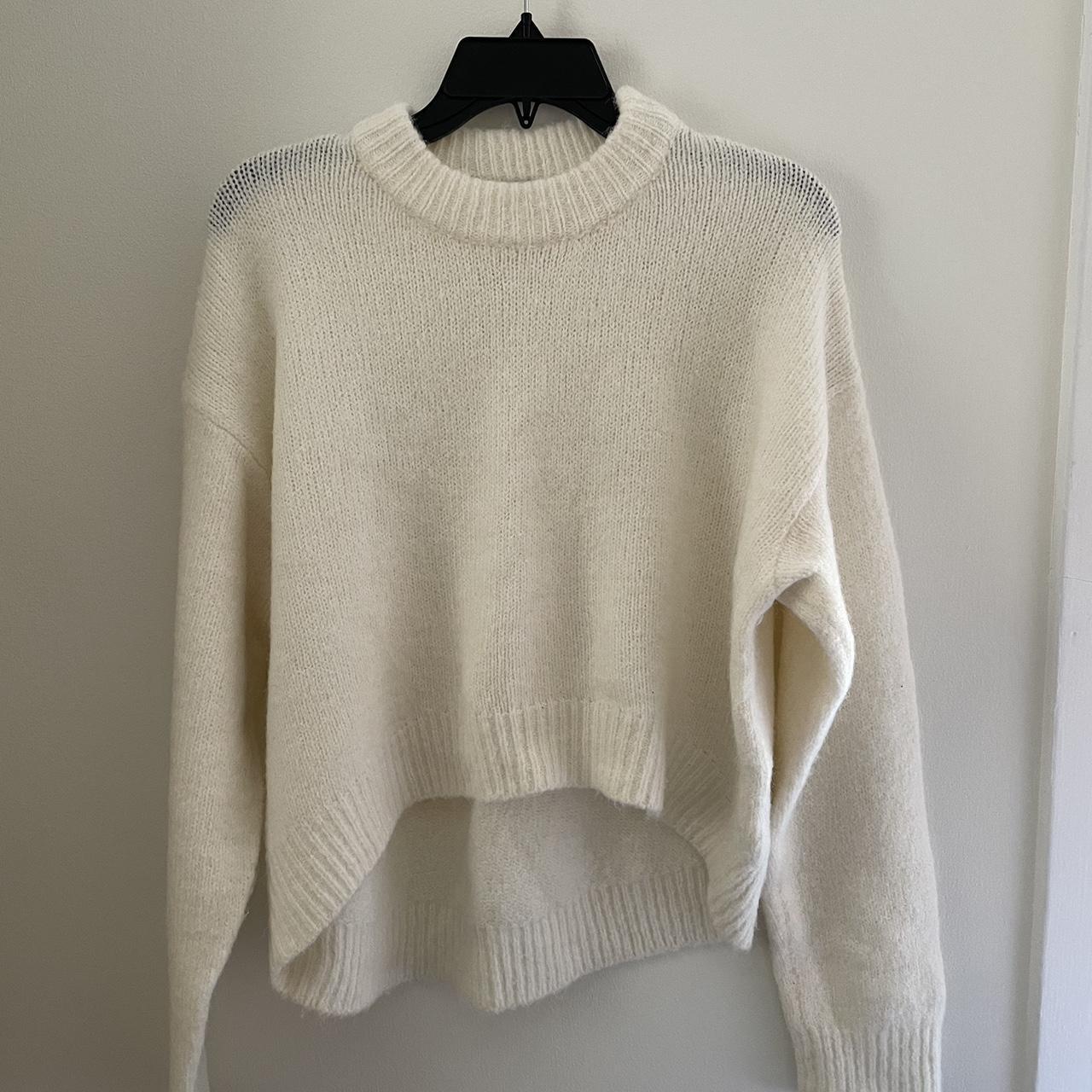 Bershka Women's White Jumper | Depop