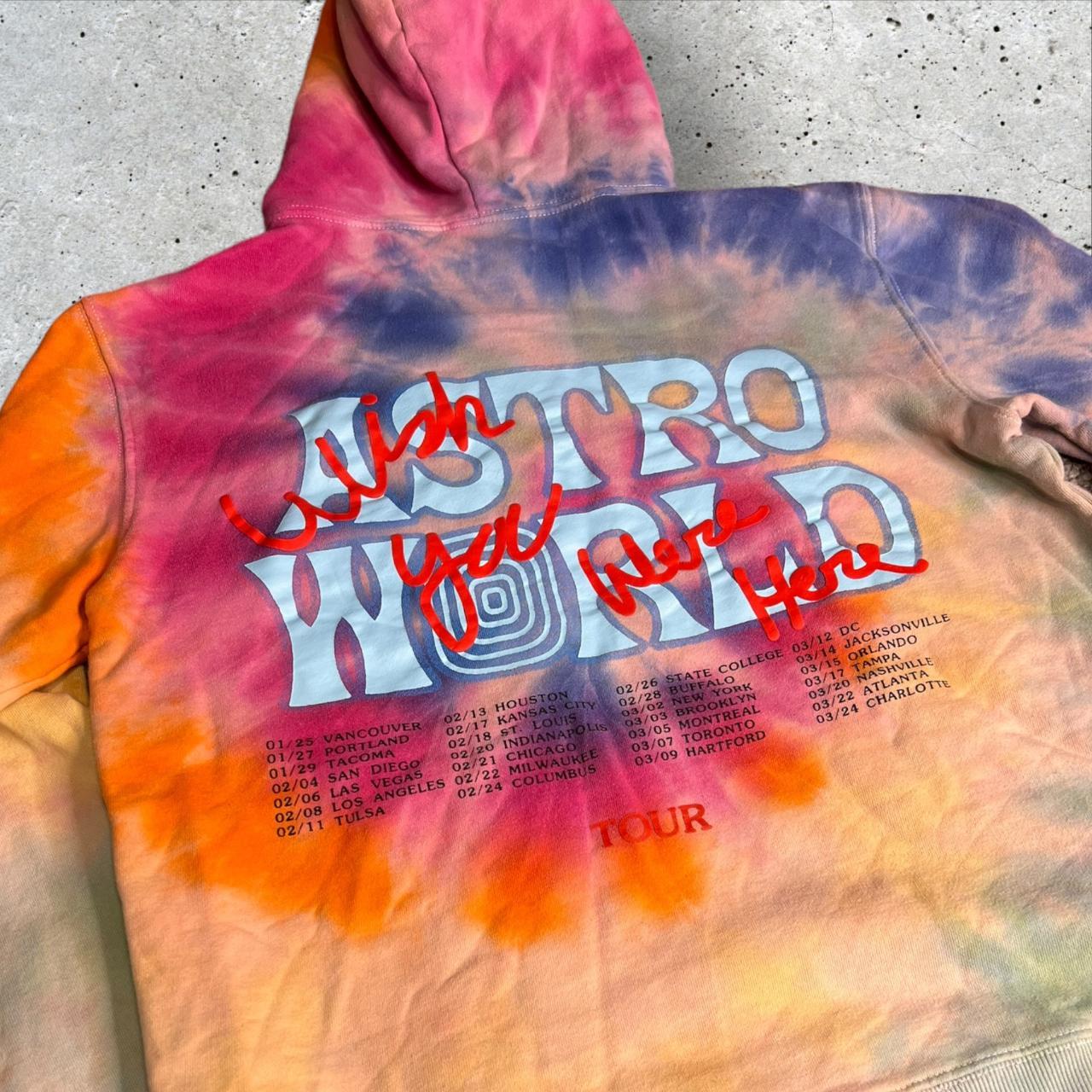 Astro World Wish You Were Here Tour Tie dye Hoodie Depop