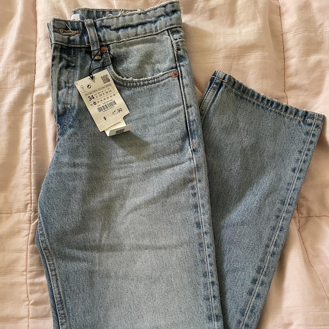 Zara Mid Rise Full Length JeansNSize 34 (USA... Depop
